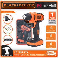 BLACK &amp; DECKER Cordless Drill Driver Screwdriver 12V Plus 13-Piece Accessories Box ( LD12SP , LD12S )