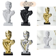 LOVIVER Abstract Face Sculpture Hugging Statue Tabletop Centerpiece Hugging Lover Statue for TV Cabi