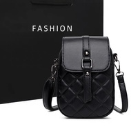 Women Handphone Small Bag shoulder Bag Rhombus Soft Leather Bag Sling Bag