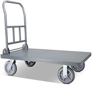 Platform Trucks Hand Push Platform Truck With 360 Degree Swivel Wheels, Heavy Duty Steel Industrial Push Cart, For Easy Storage Luggage Moving Warehouse (Color : 90x60cm, Size : 8 inch)