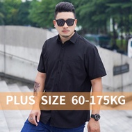 Plus Size 10XL 8XL Men Short Sleeve Loose Solid Color Black Business Oversize White Breathable Shirt