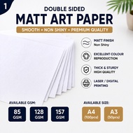 Double Sided Matte Art Paper A4 A3 | 85gsm 128gsm 157gsm | Laserjet & Digital Printer/ Premium Paper