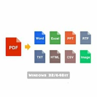 PDF Converter to .doc .xls .pptx .epub .PNG, JPG, TIFF .html .xml .txt .EMFF, BMP