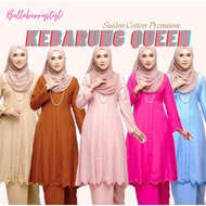 Baju Kebarung Queen Moden Sulam Biku Cotton Premium Baju Kebarung Lace Baju Kurung Moden Plain