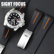 20mm Lined Curved End Rubber Watch Strap for Rolex Submariner GMT II Explorer II