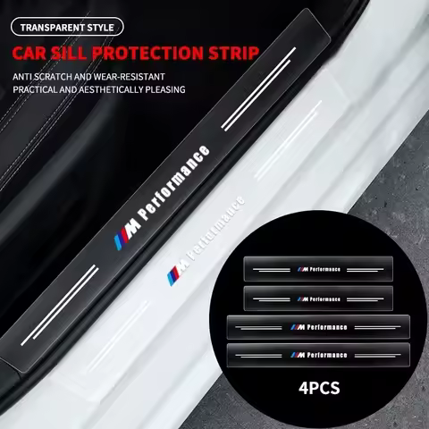 Car Threshold Protector Transparent Decorative Badge Sticker For BMW M E34 E36 E60 E90 E46 F10 F20 F