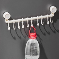 吸盘厨房滑轨挂钩橱柜门后收纳神器轨道挂钩连排免打孔排钩收纳架Suction Cup Kitchen Slide Rail Hook Cabinet Door Rear Storage Godhuang