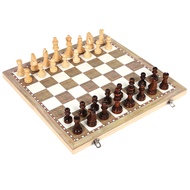 (VPWY) 3 in 1 Wooden Chess and Checkers Set Magnetic Chess Board Set for Kids Adults Travel Portable