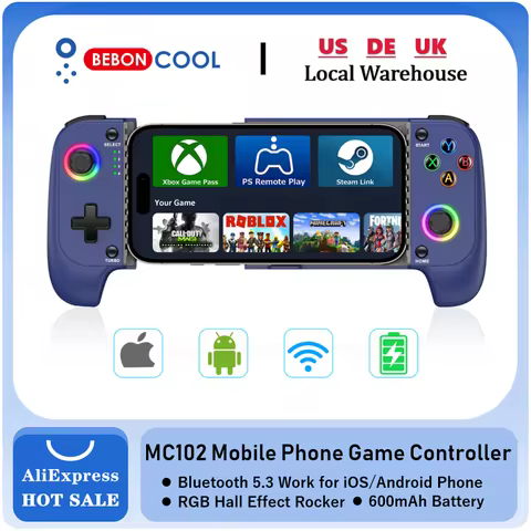 BEBONCOOL MC102 Telescopic Mobile Phone Gamepad For Apple IOS Android COD Wireless Bluetooth Phone G