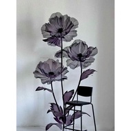 Giant black-toned flower tree, chiffon flower, giant decorative flower