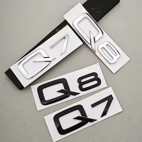 3D ABS Car Letters Logo Q7 Q8 Sticker Car Rear Trunk Badge Emblem Decals For Audi Q7 Q8 4L 4M Auto A