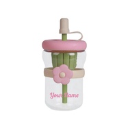 FAMSY Flower Cup Dengan Personalisasi Nama Botol Minuman Cantik Untuk Gift Water Bottles Pink Saiz 1
