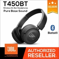 JBL T450BT Wireless Bluetooth Headphone Flat-foldable on-Ear Headset with Mic Noise Canceling Earphone