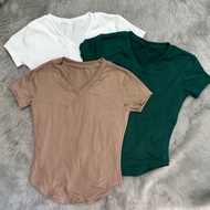 BUY 1 GET 2 VNECK DOUBLE LINING TOPS CASUAL WOMENSWEAR