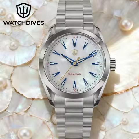 Watchdives VH31 Sweep Second Movement Watch 38mm Sapphire Luminous Waterproof 100m Stainless Steel V