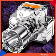 ARE 1 Set Fishing Miner Lamp High Brightness Rechargeable Smart Battery Display Illumination Head-mo