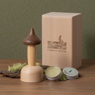 椴木香菇腳底穴道按摩禮盒  附台灣檜木精油按摩膏(附紙袋)