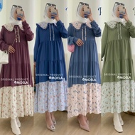 Pasty Midi Dress Jumbo Rayon Crinkle Premium Motif Polos Busui LD 110