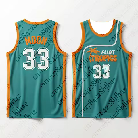 Unisex Flint Tropics Movie Retro Semi-Pro Basketball Jersey Quick-Drying Breathable Sport Tank Top f