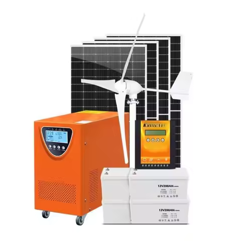 Hybrid 48VDC Home Wind Turbine Generator System 3KW 5KW 10KW Grid Tie Solar with Battery Charge for