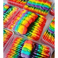 Biskut Rainbow Cheese Cookies/Biscuits Lidah Kucing/Biskut Pelangi/Cat Tongue/Kuih Raya Halal Homema
