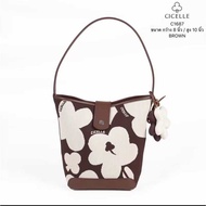 กระเป๋า cicelle bucket bag แถมถุงผ้าจี้ กระเป๋า  รุ่น C1687 ลายใหม่สดใสกว่าเดิมม แบรนด์ Cimental สไต