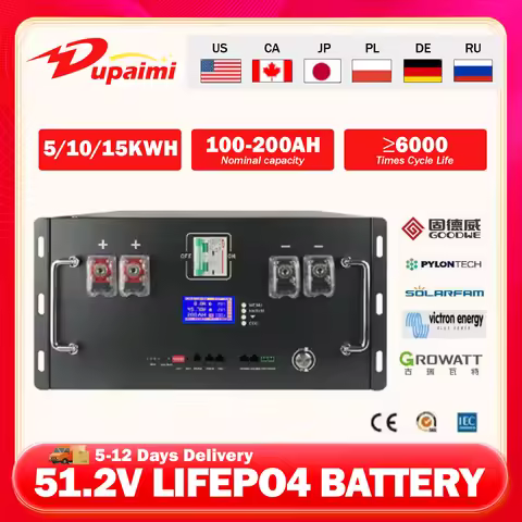 48V 100Ah 120Ah 200Ah 300Ah LiFePO4 Battery 16S Built-in BMS 51.2V Lithium Iron Phosphate Batteries 