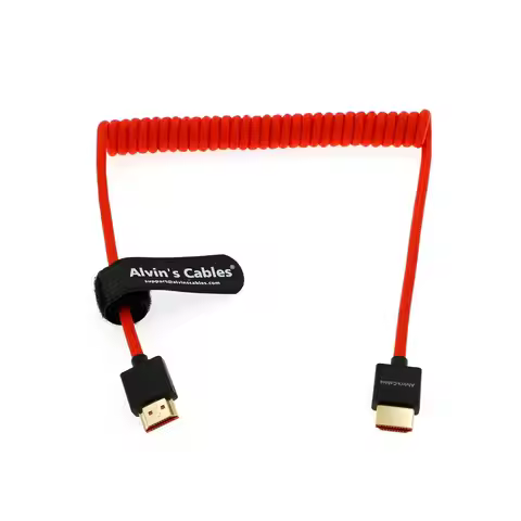 Alvin's Cables 8K 2.1 Full HDMI Braided Coiled-Cable for Atomos Ninja-V 4K-60P Record from Z-CAM for