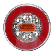 Round LED 4 in 1 Truck Tail Light 12-24V Dynamic Tail Turn Signal Reverse Rear Brake Stop Light for Trailer Lorry RV