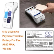 Cameron Sino 6.4V 2500mAh CS-PAX920BL Payment Terminal Battery YW-026 for Pax A920 MAX