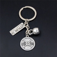 Hot sale Barbell Dumbbell Charms Fitness Gym Key ring key chain handmade jewelry