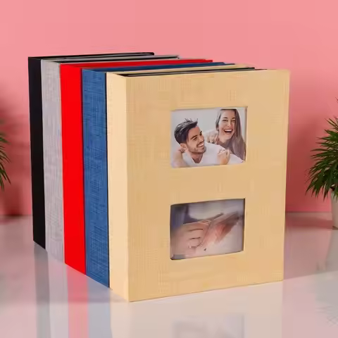 Photo Organizer 4R6 Inch 200 Pockets Photo Album Fabric Cover Slip-in Photo Storage Portable Sturdy
