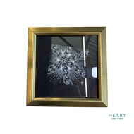 ZENTANGLE ART BLACK SQUARE PAPER TILE WITH GOLD FRAME