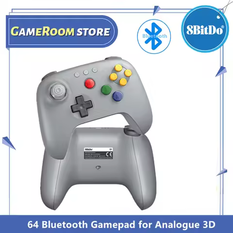 8Bitdo Grey Controller 64 Bluetooth Gamepad for Analogue 3D, Switch/Switch 2, Windows, and Android N