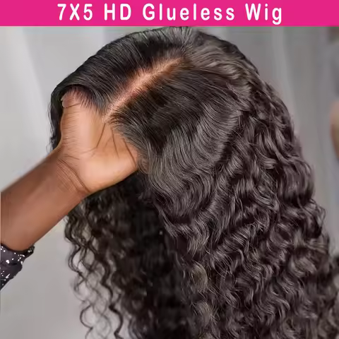 7x5 Wear Go Glueless Wig 30 36 Inches Deep Wave Frontal Wig 13x4 13x6 HD Curly Lace Front Human Hair
