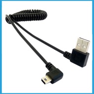 & SG -Double Elbow Mini USB Spiral Data Cable T-Port Mini 5PIN Driving Recorder Spring Data