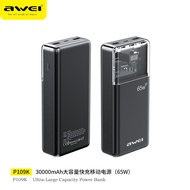 Awei P109K PD 65W 30000mAh power bank fast charging digital power display light powerbank for iphone Huawei