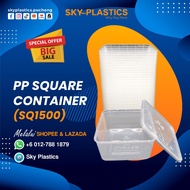 SQ1500 Square Disposable Plastic Container | Food Container | Bekas Petak 1500ml