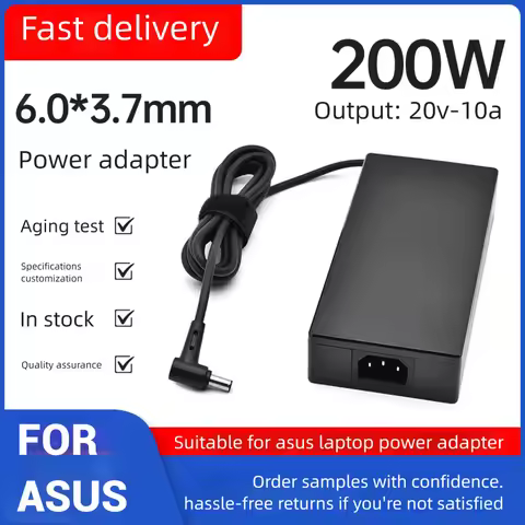 20V 10A 200W Laptop AC Adapter Charger for ASUS TUF Gaming A17 FA707RM FA706QR F15 FA506QM FX505GM,D