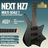 HILS HZ7 Headless Multi-Scale 7-String Electric Guitar - Galaxy Black ( HILS GUITAR )
