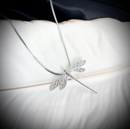 精緻立體蜻蜓吊墜s925純銀氣質細鍊