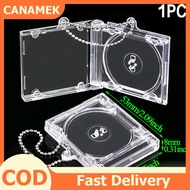 CANAMEK 1pcs Blank Mini CD Case Keychain For DIY Keychains Backpack Hanging Decor Chain Clip
