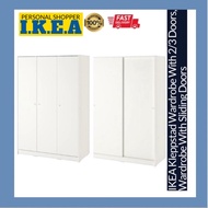 [INSTALLATION SERVICE AVAILABLE] IKEA KLEPPSTAD Wardrobe Sliding Door Cabinet Almari Baju Putih 3 2 