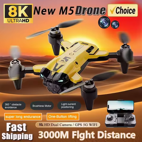 Latest M5 Max Drone 5G Professinal Wide-Angle 8K HD Camera Wide Angle Optical Flow Localization Brus