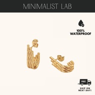 MINIMALIST LAB Titanium Goldie Twist J-Curve Hoops | Subang J Berpintal Unisex | Waterproof Anti Kar