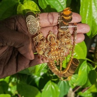 Laskhmi Kaasu Malai // Dollar Necklace With God Pendant // Coins Necklace Set
