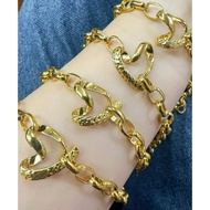10k Saudi gold heart charm bracelet-880