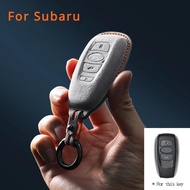 For Subaru BRZ Forester Legacy Outback WRX WRX STI Impreza XV Crosstrek Suede Leather Car Key Case S