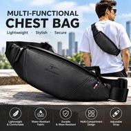 100%  Cowhide Mobile Phone Waist Bag Diagonal Leather Men Outdoor Travel Running Chest Cycling Sport