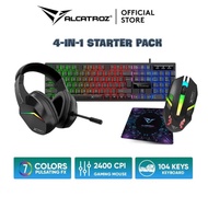 Alcatroz X-Craft 4 in 1 Wired Keyboard Headphone Mouse Gaming Combo